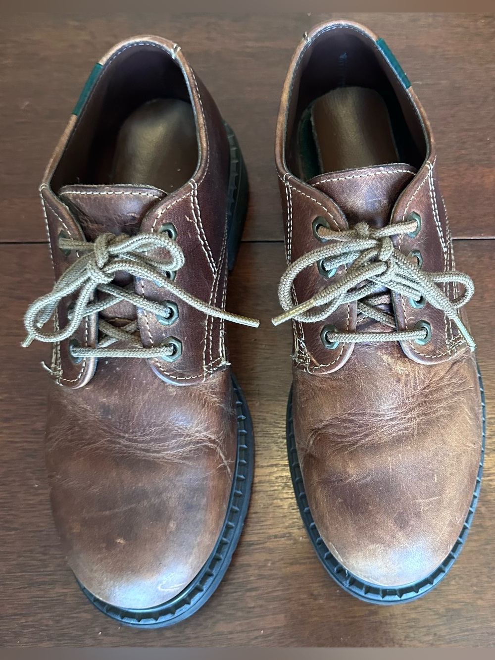 Vintage 90s Eastland Chunky Lace Up Oxford Shoes Brown Leather | Women Size 9.5 - Picture 7 of 9